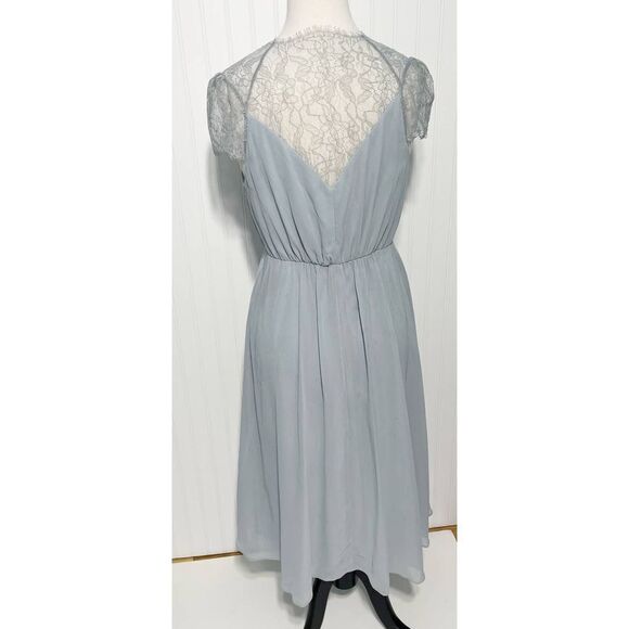 Asos Kate Lace Maxi Dress Gown Eyelash Lace V-Neck Short Sleeves Baby Blue 6 - Picture 4 of 16